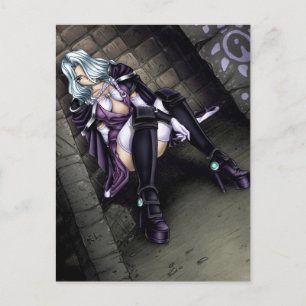 Cartão Postal Anime Warrior Girl