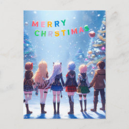 Cartão Postal Anime Wonderland Deseja: Cartaz Feliz de Natal