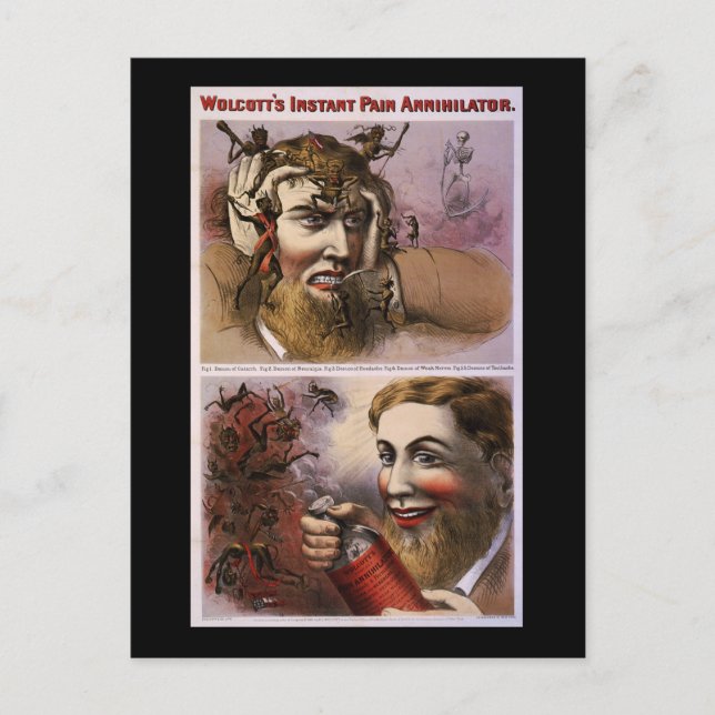 Cartão Postal aniquilador instantâneo da dor de Wolcott (Frente)