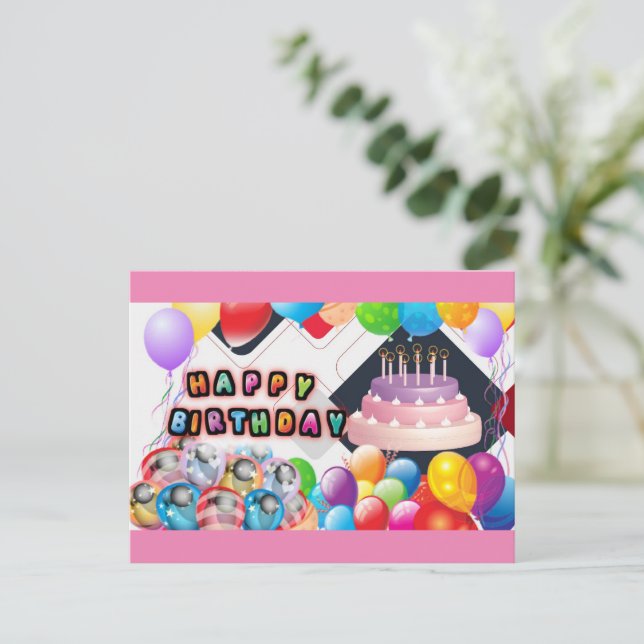 Cartão Postal aniversário (Em pé/Frente)