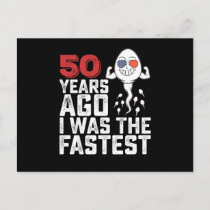 Cartão Postal Aniversário 50 Anos Atrás Eu Era O Mais Rápido