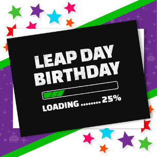 Cartão Postal Aniversário Ano Bissexto 29 de Fev 25% Carregando