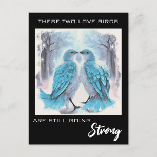 Cartão Postal *~* Aniversário Artes Amor Pássaros Inverno AP54