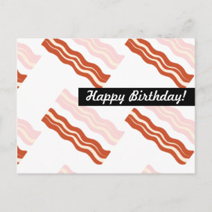 Cartão Postal Aniversário Bacon Qualquer Ocasião Personalizado