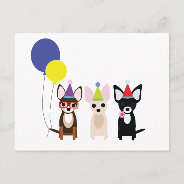 Cartão Postal aniversário-chihuahuas-stelieandco (Frente)