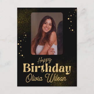 Cartão Postal Aniversário com Foto e Nome Personalizados