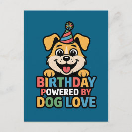 Cartão Postal Aniversário com o Poder do Amor Canino