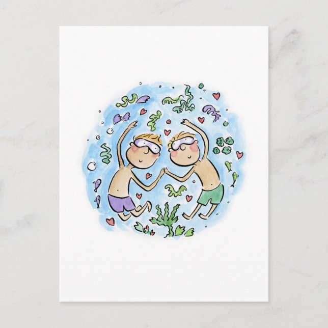 Cartão Postal Aniversário Coral (Frente)