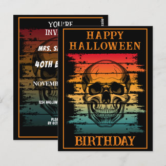 CARTÃO POSTAL ANIVERSÁRIO CUSTOMIZADO FESTA DE HALLOWEEN CELEBRA