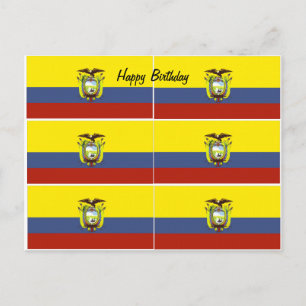 Cartão Postal aniversário da bandeira do ecuadorian