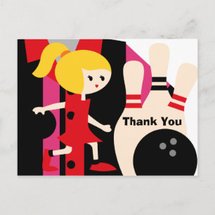 Cartão Postal Aniversário da Boliche Loura Obrigado Cartaz