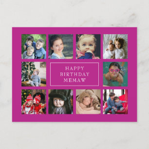 Cartão Postal Aniversário da Colagem de Fotos de Aniversário R