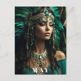 Cartão Postal *~ ANIVERSÁRIO da Deusa MAIO Esmeralda Boho AP53