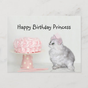 Cartão Postal Aniversário da gatinha princesa