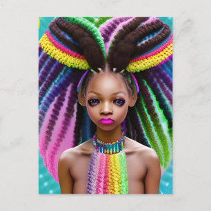 Cartão Postal Aniversário da Páscoa Melanin Rainbow Primavera Si