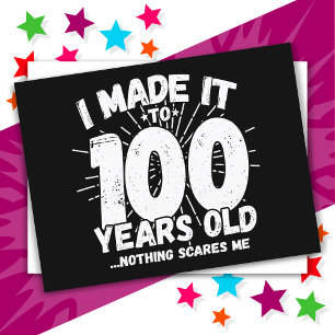 Cartão Postal Aniversário de 100 Anos Meme Sarcástico Engraçado