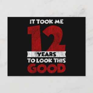 Cartão Postal Aniversário de 12 Anos Me Fez Parecer Bem Aniversá