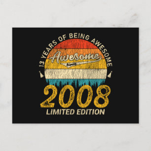 Cartão Postal Aniversário de 13 Anos 2008 Incrível Desde o 13º A