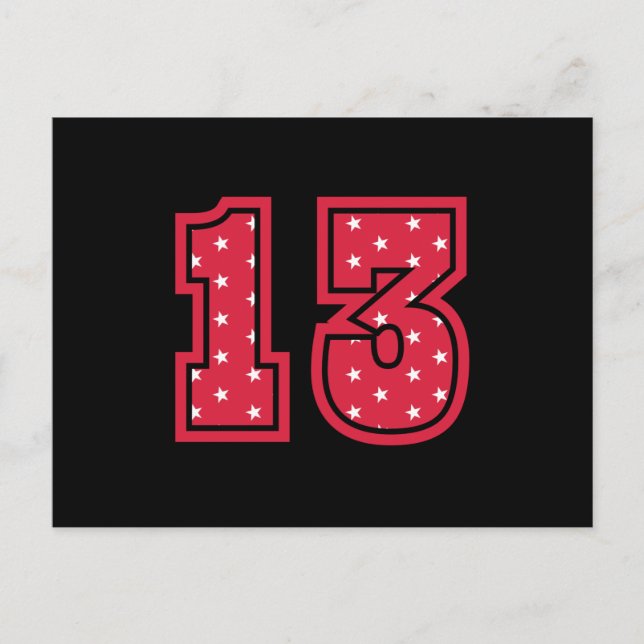 Cartão Postal ANIVERSÁRIO DE 13 ANOS Camiseta de Aniversário Inf (Frente)