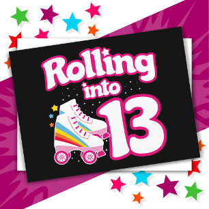 Cartão Postal Aniversário de 13 anos de Patinação no Gelo 13 Ano