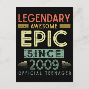 Cartão Postal Aniversário de 13 anos lendário adolescente oficia