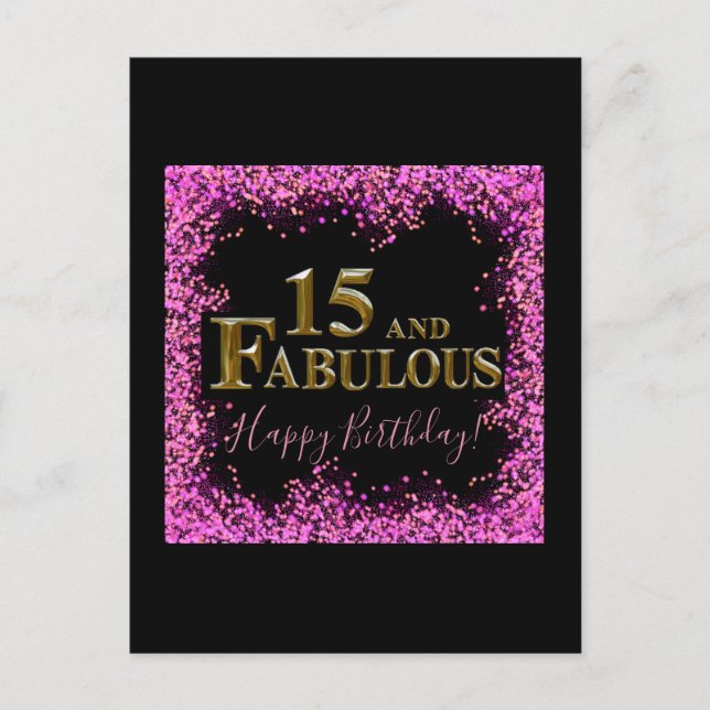 Cartão Postal Aniversário de 15 anos (Frente)