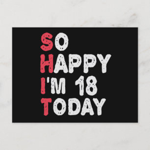 Cartão Postal Aniversário de 18 anos Tão feliz que estou 18 hoje
