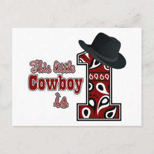 Cartão Postal Aniversário de 1 ano de Cowboy