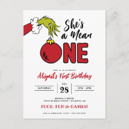 Cartão Postal Aniversário de 1 ano do Grinch Ela é uma Malvada