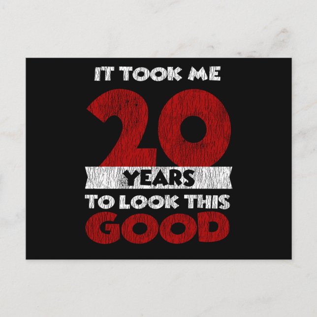 Cartão Postal Aniversário de 20 Anos Me Fez Parecer Bem No 20º A (Frente)