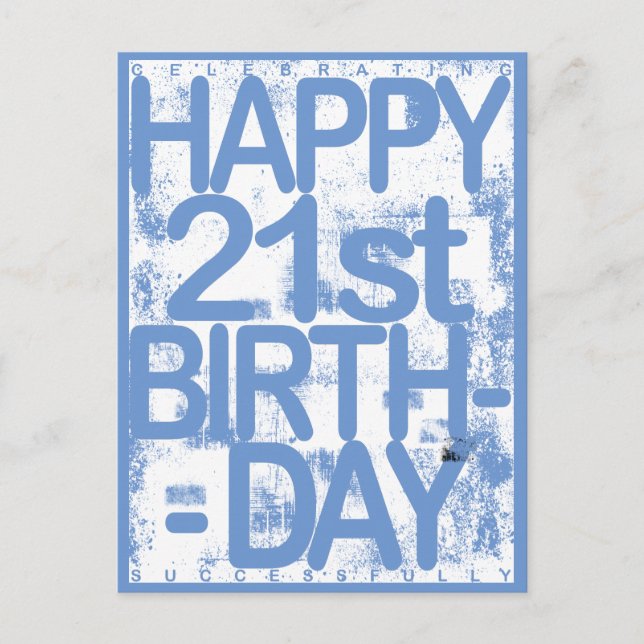 Cartão Postal Aniversário de 21 anos (Frente)