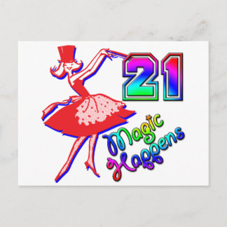 Cartão Postal Aniversário de 21 anos