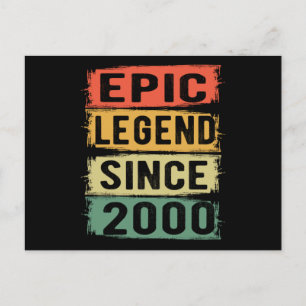 Cartão Postal Aniversário de 21 Anos 2000 Épico Lendário Anivers