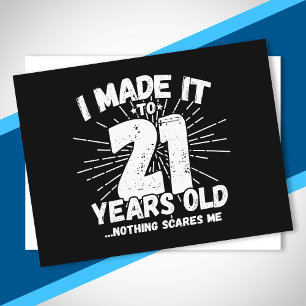 Cartão Postal Aniversário de 21 Anos - Meme de Aniversário - Div