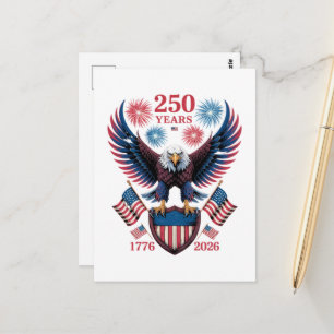 Cartão Postal Aniversário de 250 anos 250 Anos EUA 1776