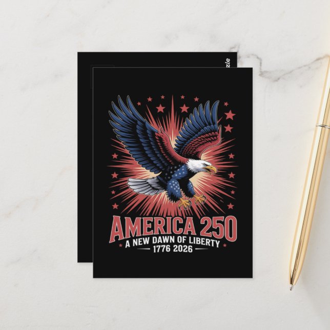 Cartão Postal Aniversário de 250 anos da América (Frente/Verso In Situ)