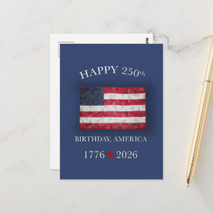 Cartão Postal Aniversário de 250 anos da América Patriótico 4 de