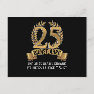 Cartão Postal Aniversário de 25 Anos de Empresa dos Funcionários