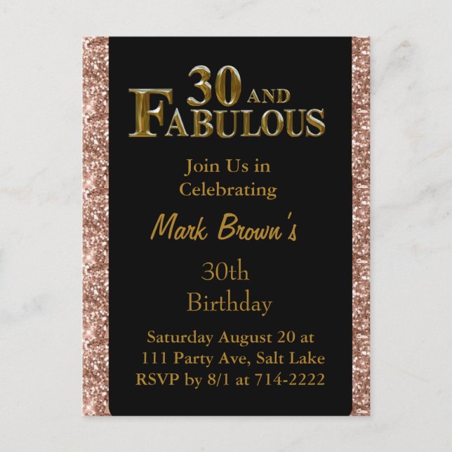 Cartão Postal Aniversário de 30 anos (Frente)