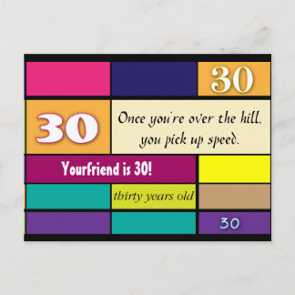 Cartão postal aniversário de 30 anos