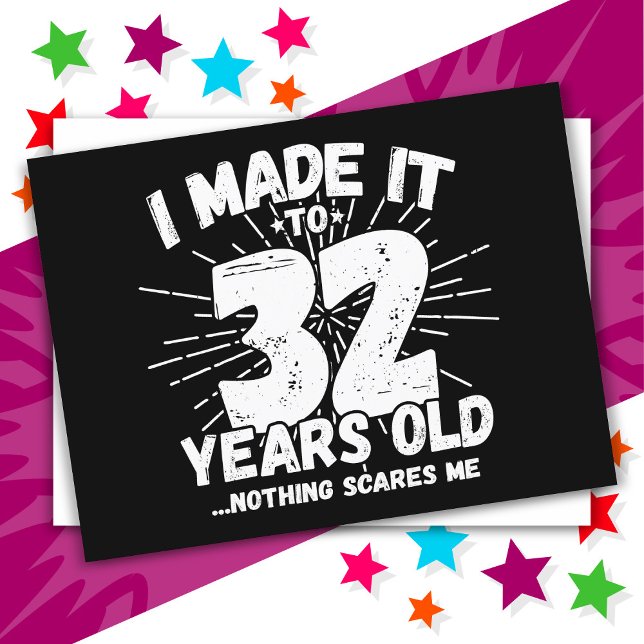 Cartão Postal Aniversário de 32 Anos Sarcástico Meme Engraçado (Criador carregado)