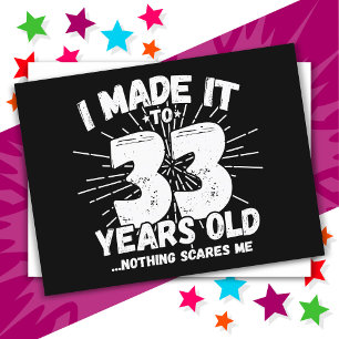 Cartão Postal Aniversário de 33 Anos Sarcástico Engraçado