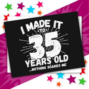 Cartão Postal Aniversário de 35 Anos Sarcástico Engraçado