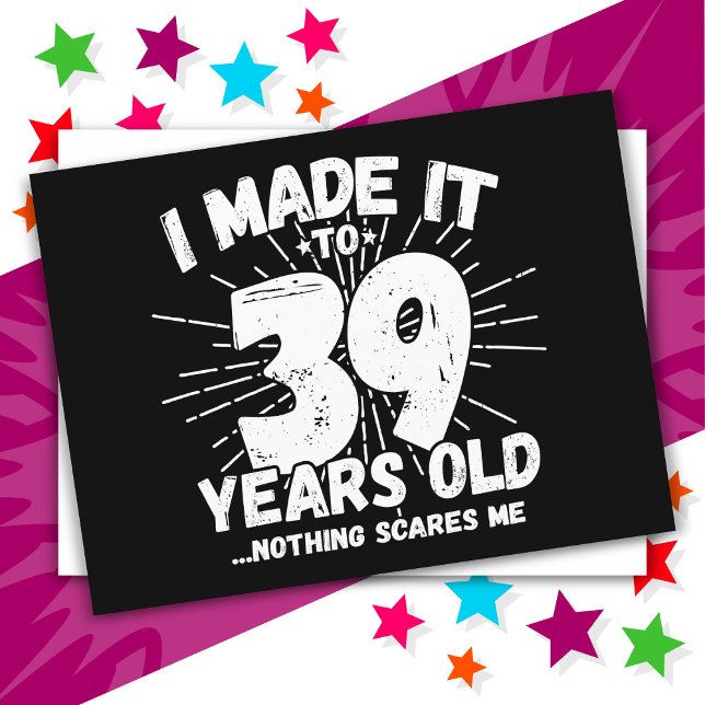 Cartão Postal Aniversário de 39 Anos Sarcástico Meme Engraçado (Criador carregado)