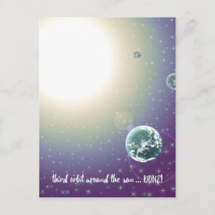 Cartão Postal aniversário de 3 anos Órbita ao redor do Sol