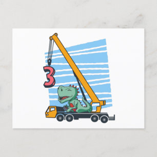 Cartão Postal Aniversário de 3 anos para crianças de 3 anos