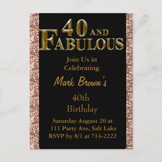 Cartão Postal Aniversário de 40 anos (Frente)