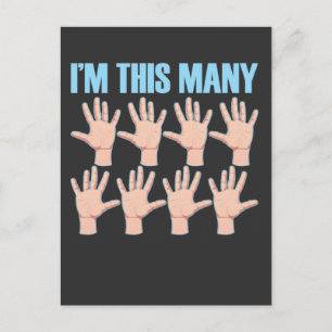 Cartão Postal Aniversário de 40 anos Este Muitos Quarenta Dedos 