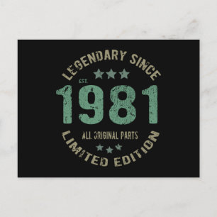 Cartão Postal Aniversário de 40 anos Lendário 40º Aniversário