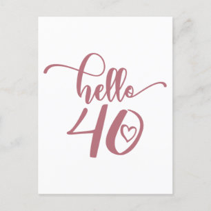 Cartão Postal aniversário de 40 anos Mulheres Alô 40 Bons 40 Ano